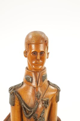 Lot 1080 - AN UNUSUAL CARVED BOXWOOD FIGURE OF NAPOLEON