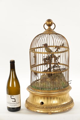 Lot 956 - A 19TH CENTURY FRENCH AUTOMATION SINGING BIRD CAGE