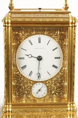 Lot 1356 - HENRI JACOT, PARIS. A LATE 19TH CENTURY FRENCH GRAND SONNERIE CARRIAGE CLOCK