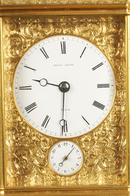 Lot 1356 - HENRI JACOT, PARIS. A LATE 19TH CENTURY FRENCH GRAND SONNERIE CARRIAGE CLOCK