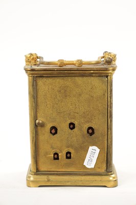 Lot 1307 - A MID 19TH CENTURY STRIKING CARRIAGE CLOCK WITH CALENDAR