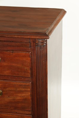 Lot 1471 - A GEORGE III MAHOGANY LANCASHIRE CHEST OF DRAWERS