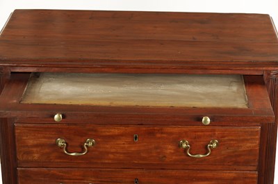 Lot 1471 - A GEORGE III MAHOGANY LANCASHIRE CHEST OF DRAWERS