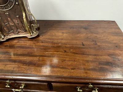 Lot 1471 - A GEORGE III MAHOGANY LANCASHIRE CHEST OF DRAWERS