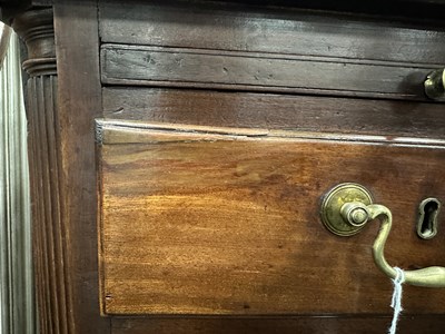 Lot 1471 - A GEORGE III MAHOGANY LANCASHIRE CHEST OF DRAWERS