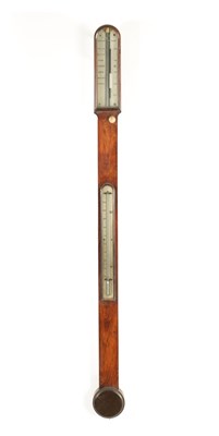 Lot 1127 - A 19TH CENTURY ROSEWOOD CASED STICK BAROMETER BY JAMES ADAM OF LONDON