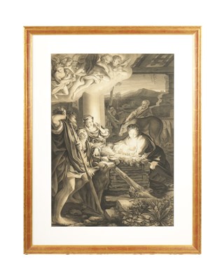 Lot 1170 - AFTER CORREGGIO A 19TH CENTURY ENGLISH SCHOOL PENCIL AND CHARCOAL WASH OF 'THE HOLY NIGHT'