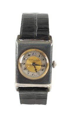 Lot 646 - AN EARLY 20TH CENTURY SILVER THOMAS RUSSELL TANK-SHAPED WRISTWATCH
