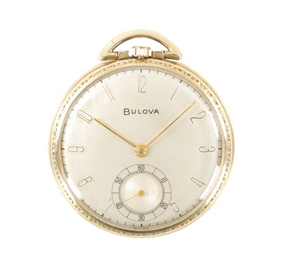 Lot 652 - AN ART DECO 10CT ROLLED GOLD BULOVA POCKET WATCH