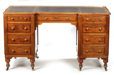 Lot 1377 - A 20TH CENTURY FRENCH MAHOGANY DESK