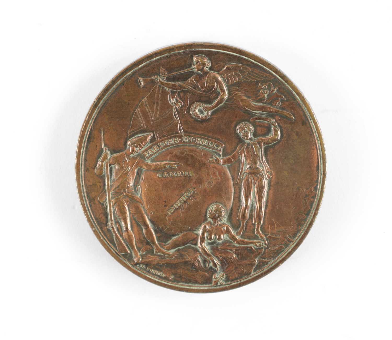 Lot 825 - A RARE COPPER MEDAL COMMEMORATING THE CAPTURE OF LOUISBOURG IN 1758