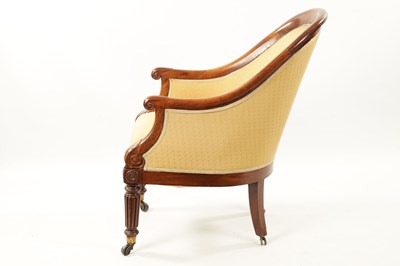 Lot 1390 - A REGENCY MAHOGANY LIBRARY TUB CHAIR IN THE MANNER OF GILLOWS