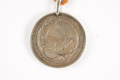 Lot 854 - AN HONOURABLE EAST INDIAN COMPANY SILVER MEDAL FOR THE COORG REBELLION 1837