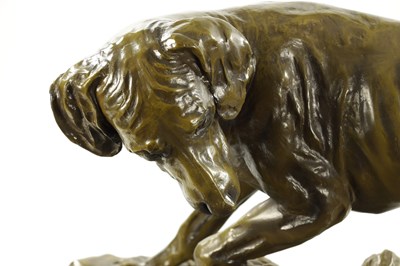 Lot 952 - JULES MOIGNIEZ (FRENCH, 1835-1894) A COLLOSAL PATINATED GREEN BRONZE ANIMALIER SCULPTURE