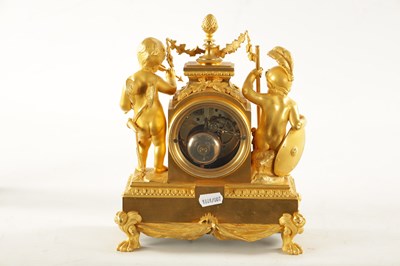 Lot 1286 - A FINE 19TH CENTURY GILT ORMOLU SEVRES PANELLED MANTEL CLOCK