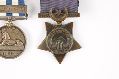 Lot 897 - EGYPT AND SUDAN 1882-89 MEDAL AND A KHEDIVE STAR 1884-6