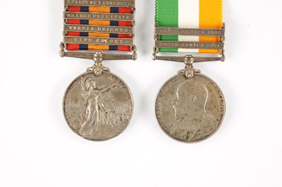 Lot 847 - QUEENS SOUTH AFRICA MEDAL 1899-1902 WITH FIVE CLASPS, AND A BOER WAR MEDAL