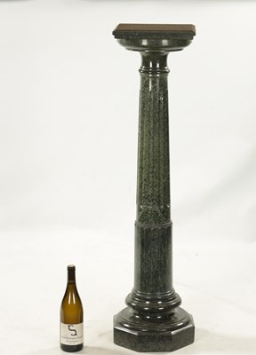 Lot 1019 - AN ANTICO VERDE MARBLE REEDED COLUMN