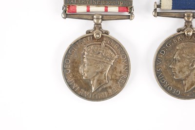 Lot 829 - A GEORGE VI NAVAL GENERAL SERVICE MEDAL WITH PALESTINE 1936-1939 CLAPS AND ROYAL NAVY LONG SERVICE