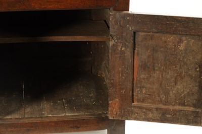 Lot 1372 - AN EARLY 18TH CENTURY OAK POSTED CANOPY DRESSER