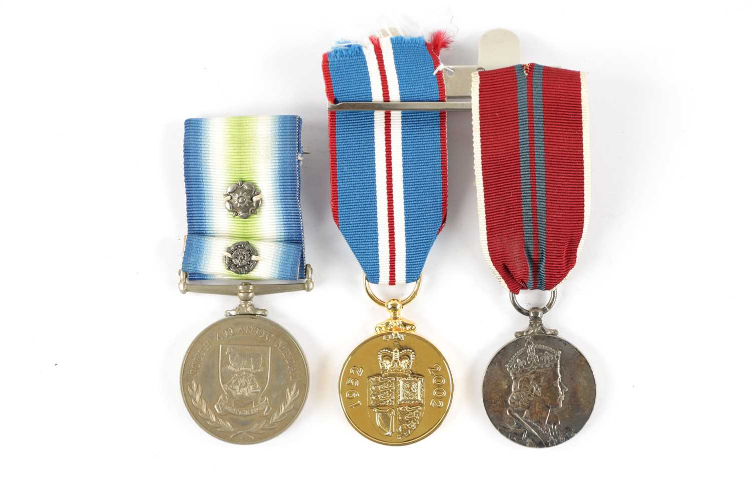 Lot 878 - A 1982 FALKLANDS WAR SOUTH ATLANTIC MEDAL WITH ROSETTE.