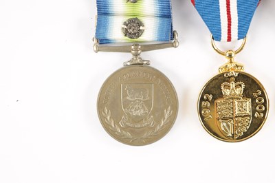 Lot 878 - A 1982 FALKLANDS WAR SOUTH ATLANTIC MEDAL WITH ROSETTE.