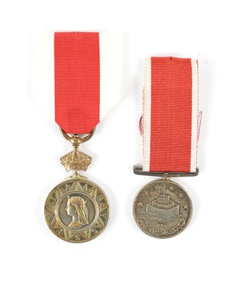 Lot 911 - ABYSSINIA WAR MEDAL 1867-68. AND A SILVER JEAN D’ACRE