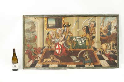 Lot 1139 - A RARE 18TH CENTURY SATIRICAL OIL ON CANVAS SIGNED VANDER SMOKEHIN
