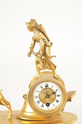Lot 1230 - A LATE 19TH CENTURY FRENCH ORMOLU AND MARBLE MANTEL CLOCK