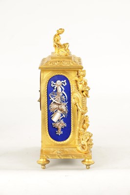Lot 1213 - LEROY A PARIS. A 19TH CENTURY FRENCH ORMOLU AND PORCELAIN PANELLED MANTEL CLOCK
