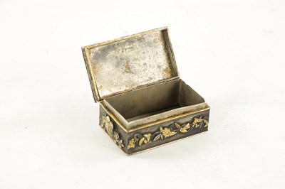 Lot 521 - A SMALL JAPANESE MEIJI PERIOD GOLD INLAID MIXED METAL BRONZE BOX