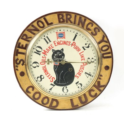Lot 1312 - AN EARLY 20TH CENTURY ADVERTISING STERNOL OILS WALL CLOCK