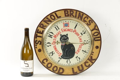 Lot 1312 - AN EARLY 20TH CENTURY ADVERTISING STERNOL OILS WALL CLOCK