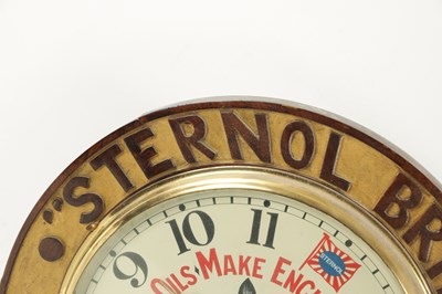 Lot 1312 - AN EARLY 20TH CENTURY ADVERTISING STERNOL OILS WALL CLOCK