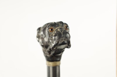 Lot 761 - TWO 19TH CENTURY CARVED DOG WALKING CANES