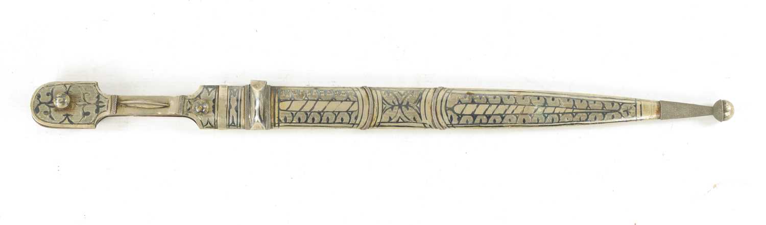 Lot 804 - A SILVER NIELLO WORK QAMA DAGGER