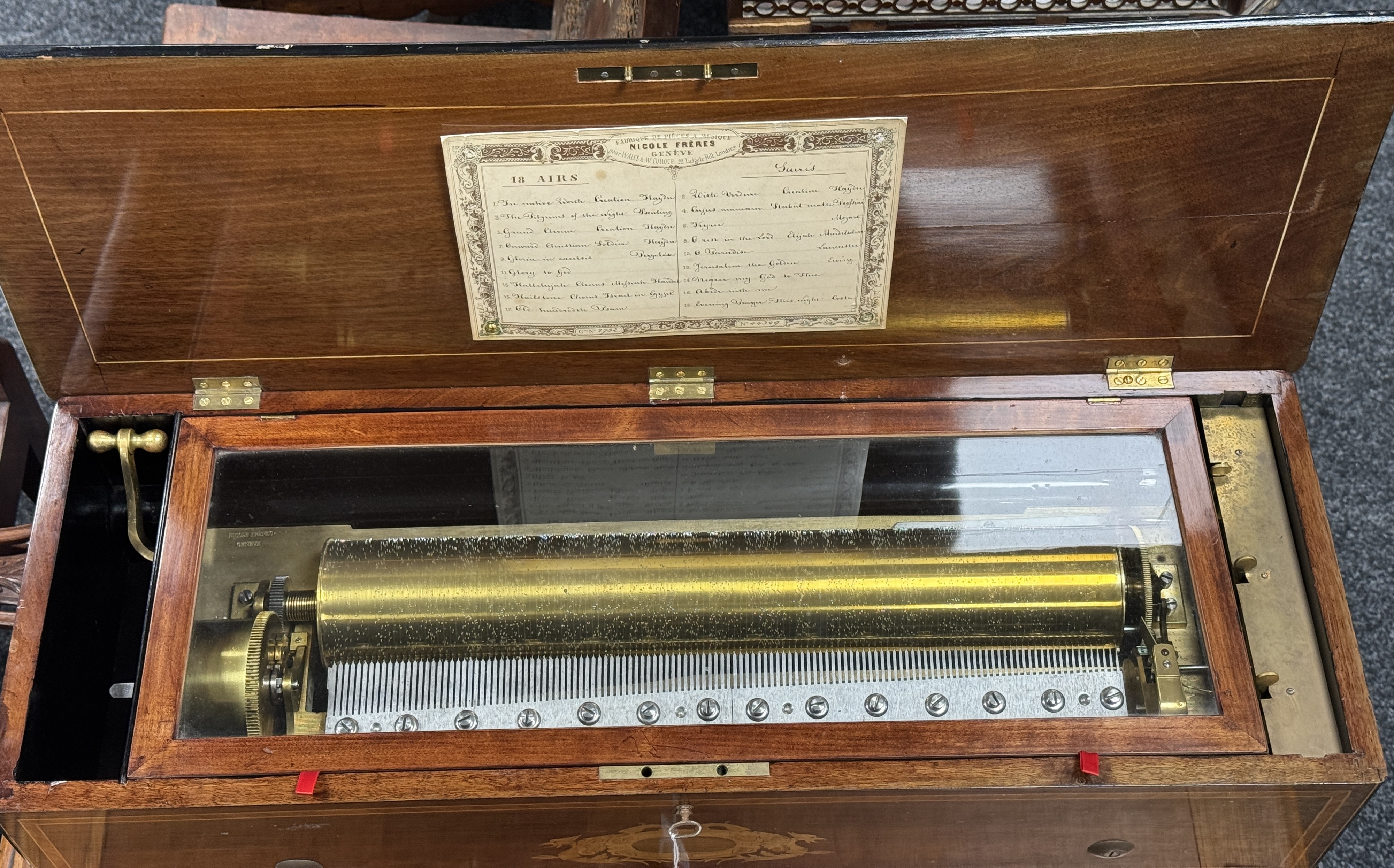 Lot 1102 - A FINE SWISS NICOLE FRERES 18-AIR