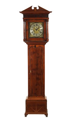 Lot 1348 - GEROGE CLOUGH, AN EARLY 18TH CENTURY 10” BRASS DIAL EIGHT-DAY YEW WOOD LONGCASE CLOCK