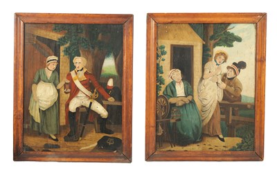 Lot 1152 - A PAIR OF 19TH CENTURY NAIVE OIL ON BOARDS