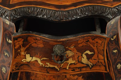 Lot 1384 - AN EARLY 18TH CENTURY ITALIAN MARQUETRY AND BONE INLAID COMMODE OF SMALL SIZE