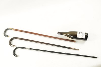 Lot 759 - A COLLECTION OF THREE LATE 19TH CENTURY INLAID WALKING STICKS