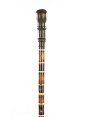 Lot 754 - A LATE 19TH CENTURY SEGMENTED HORN AND BONE WALKING STICK