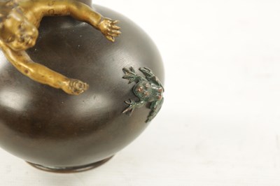 Lot 1015 - A 19TH CENTURY FRENCH BRONZE SQUAT BULBOUS VASE