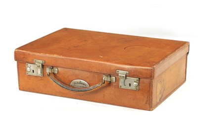Lot 957 - A VINTAGE LEATHER CASE STAMPED FINNIGANS MANCHESTER