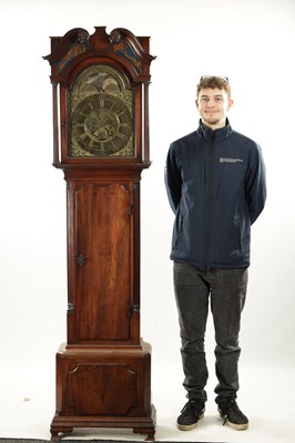 Lot 1335 - THOMAS BIRCHALL, NANTWICH. A GEORGE III EIGHT DAY LONGCASE CLOCK OF SMALL PROPORTIONS.