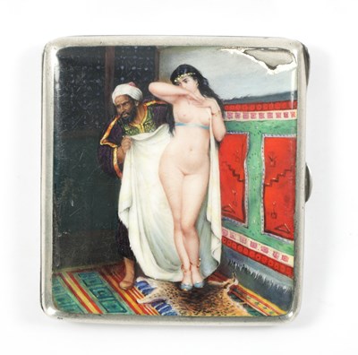 Lot 666 - A 19TH CENTURY SILVER AND ENAMEL CIGARETTE CASE