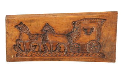 Lot 1050 - AN UNUSUAL 18TH CENTURY DUTCH CARVED FRUITWOOD GINGERBREAD MOULD
