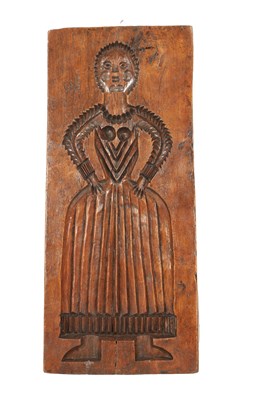 Lot 1094 - AN 18TH CENTURY ELM GINGER BREAD MOULD