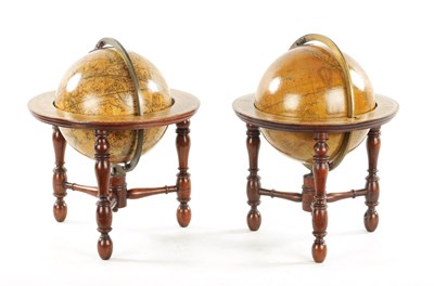 Lot 780 - A RARE PAIR OF SMALL REGENCY J & W NEWTON GLOBES