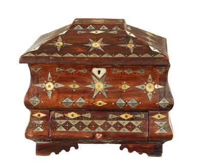 Lot 1088 - A 19TH CENTURY SOUTH AMERICAN INLAID WORK BOX